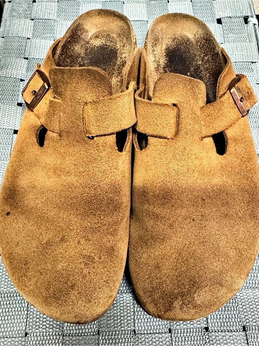 Sz 8/39 WOMENS BIRKENSTOCK BOSTON SUEDE BROWN SLIP ON CLOGS